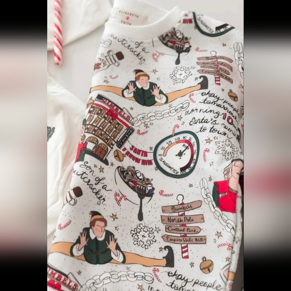 NWOT Elisabeth + Faith Elf Clausometer Christmas Crew Neck Womens Sweatshirt - Picture 3 of 5